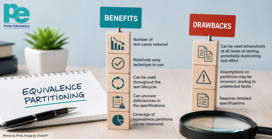 Benefits and drawbacks of Equivalence Partitioning