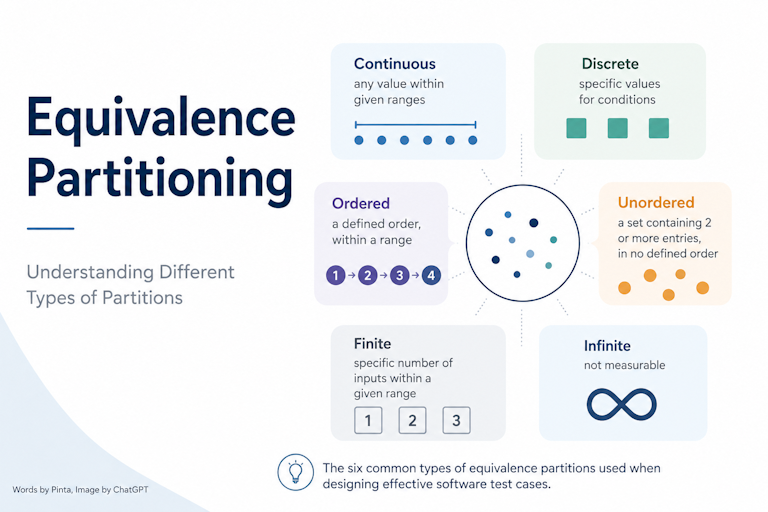 Diagram illustrating the different types of equivalence partitions used in software testing.