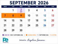 ISTQB CTFL v4.0 course, 7-9 September 2026, delivered by Angelina Samaroo at Pinta Education. Book by 2 September 2026.