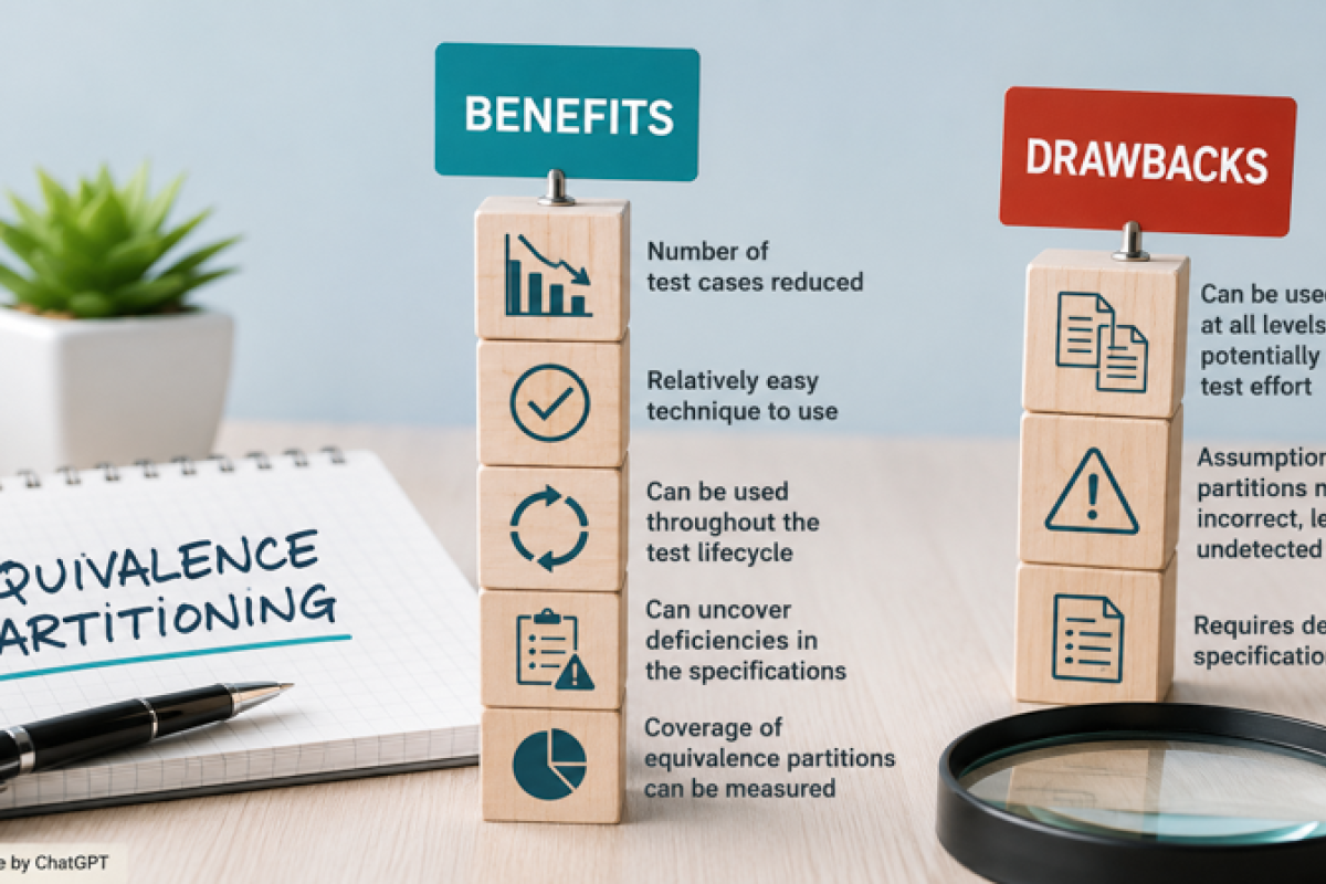 Benefits and drawbacks of Equivalence Partitioning